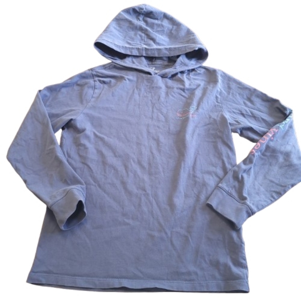 Vineyard Vines Longsleeve Hooded Tshirt Navy Blue Whale Cotton‎ Kids Size Large